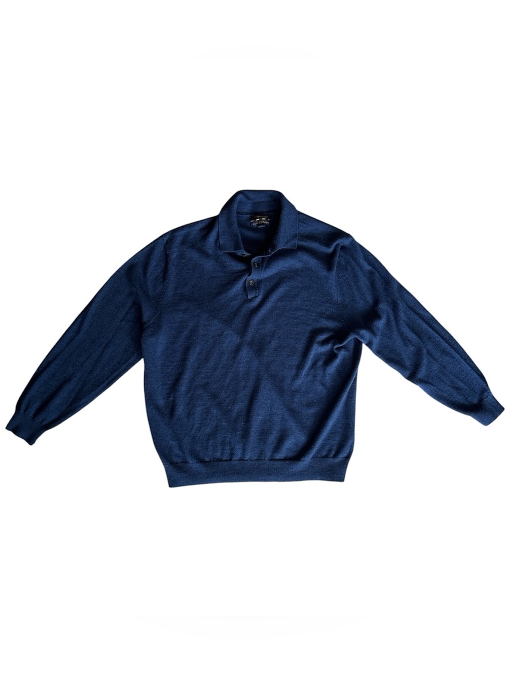 Club Room Merino Wool Blend Sweater Men's Navy Italian Spun Yarn Polo Sweater XL